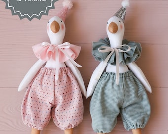 Goose sewing pattern, goose sewing template, goose pattern and sewing tutorial, goose pattern pdf, goose toy sewing pattern