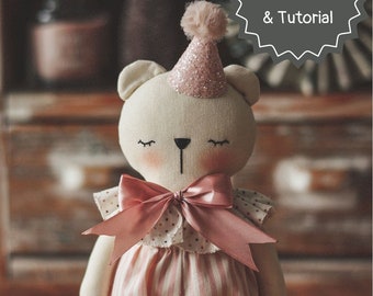 Bear sewing pattern, bear template, teddy bear pattern, bear sewing pattern PDF, stuffed bear pattern, doll sewing tutorial, doll pattern
