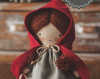 Little Red Riding Hood doll sewing pattern, pdf pattern, doll making tutorial