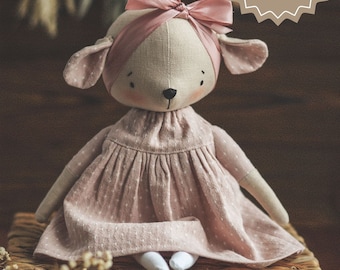 Mouse doll pattern, doll sewing pattern pdf, mouse sewing pattern, handmade doll pattern, doll sewing tutorial, doll making pattern