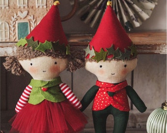 Two elves patterns to sew, Elf pattern, Christmas elf template, Christmas elf pattern, Elf dolls patterns, Doll pattern