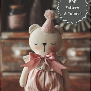 Bear sewing pattern, bear template, teddy bear pattern, bear sewing pattern PDF, stuffed bear pattern, doll sewing tutorial, doll pattern