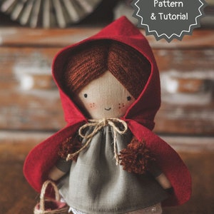 Little Red Riding Hood doll sewing pattern, pdf pattern, doll making tutorial