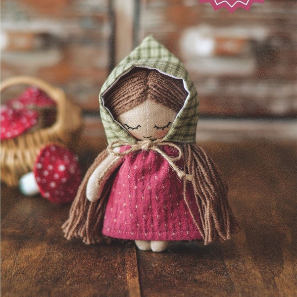 Mini doll sewing pattern and tutorial, doll pattern pdf