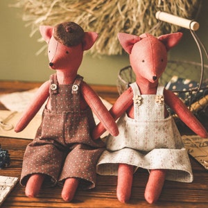 Fox sewing pattern and tutorial, easy fox sewing pattern, fox toy sewing tutorial, handmade fox pattern, fox making tutorial, PDF pattern