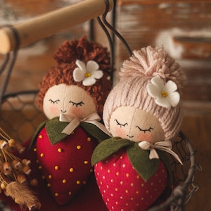 Strawberry Doll Sewing Pattern and Tutorial, Strawberry Toy Pattern ...
