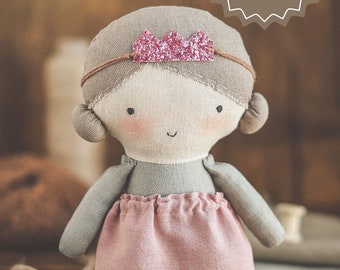 Princess sewing pattern and tutorial, doll making pattern pdf