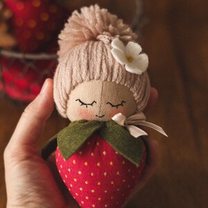 Strawberry Doll Sewing Pattern and Tutorial, Strawberry Toy Pattern ...