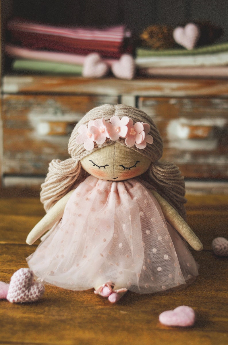 Handmade doll sewing pattern and tutorial, doll sewing pattern pdf, doll making pattern, doll making tutorial, flower doll pattern image 5