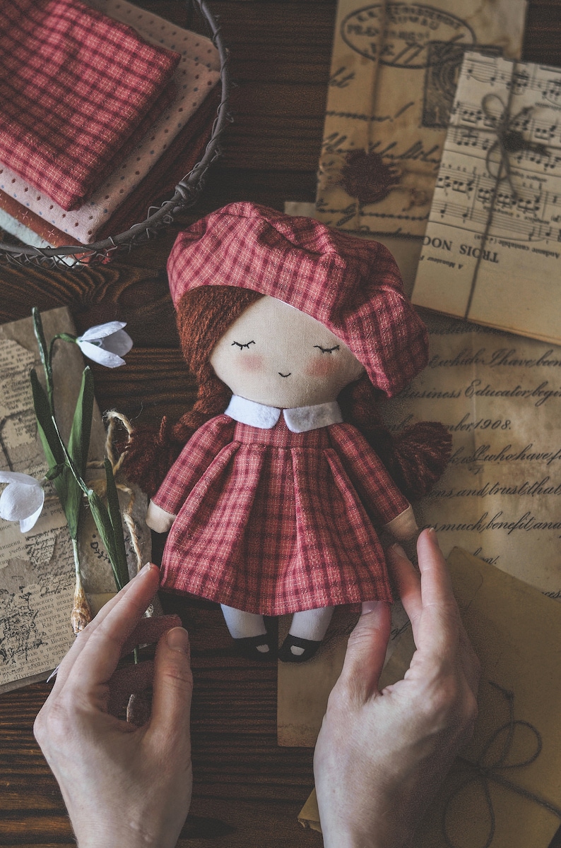 Doll sewing pattern and tutorial, handmade doll pattern, dolls patterns, beret doll pattern, doll sewing tutorial, doll pattern pdf image 4