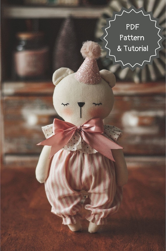 Bear sewing pattern, bear template, teddy bear pattern, bear sewing pattern PDF, stuffed bear pattern, doll sewing tutorial, doll pattern