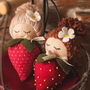 Strawberry Doll Sewing Pattern and Tutorial, Strawberry Toy Pattern ...