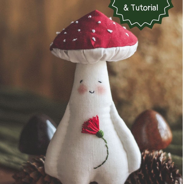 Mushroom pdf sewing pattern and tutorial