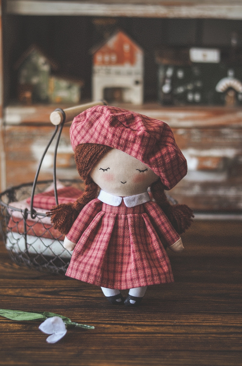 Doll sewing pattern and tutorial, handmade doll pattern, dolls patterns, beret doll pattern, doll sewing tutorial, doll pattern pdf image 2