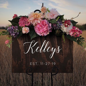 Welcome Name EST Custom Wood Sign Personalized for Weddings Receptions And Events Handmade Welcome Sign