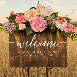 Welcome Custom Wood Sign Personalized for Weddings Receptions And Events Handmade Welcome Sign