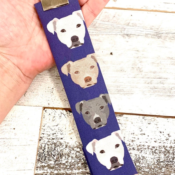 Pitbull key fob lanyard,pittie, staffy, pit bull dog key chain, key wristlet, dog lover, blue nose, vet gift, bully breed, wrist key chain