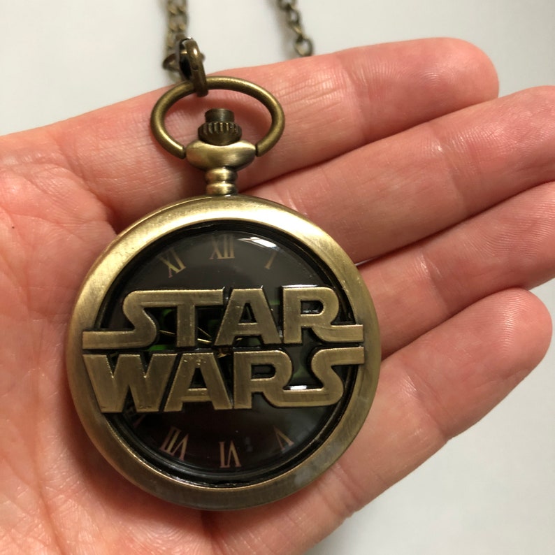 Star Wars logo bronze plated working quartz pocket watch image 5