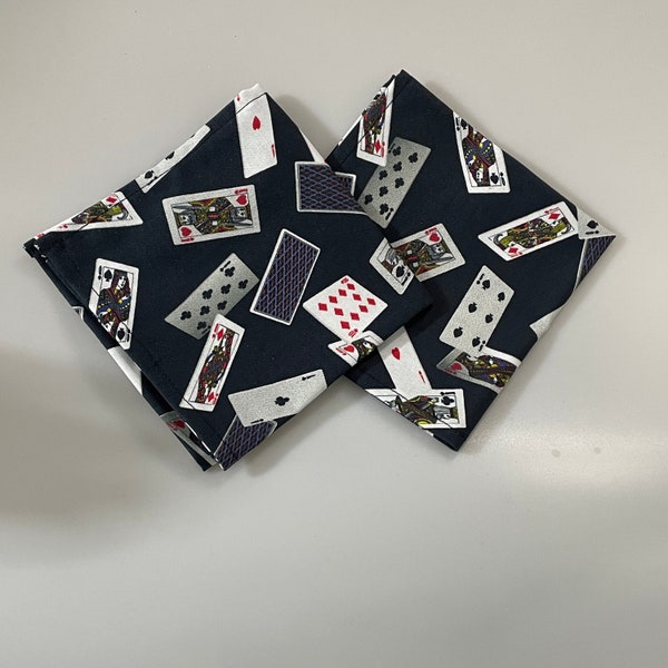 Pochette de costume pour hommes Gamblers avec motif de poker de cartes à jouer fait main pour le thème du casino de poche de veste pour hommes