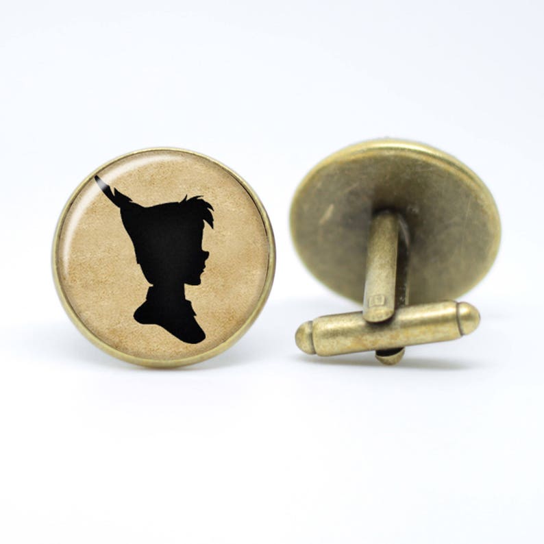 Peter Pan Wendy Dapper Disney cufflinks handmade men/'s bronze or silver plated cufflinks 16mm or 20mm gifts for him