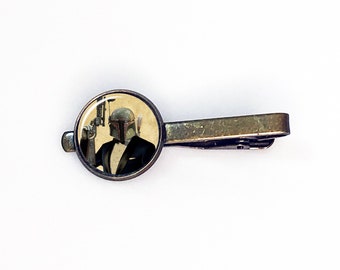 Star Wars Dapper Boba Fett bounty hunter bronze plated tie clip groomsmen gift