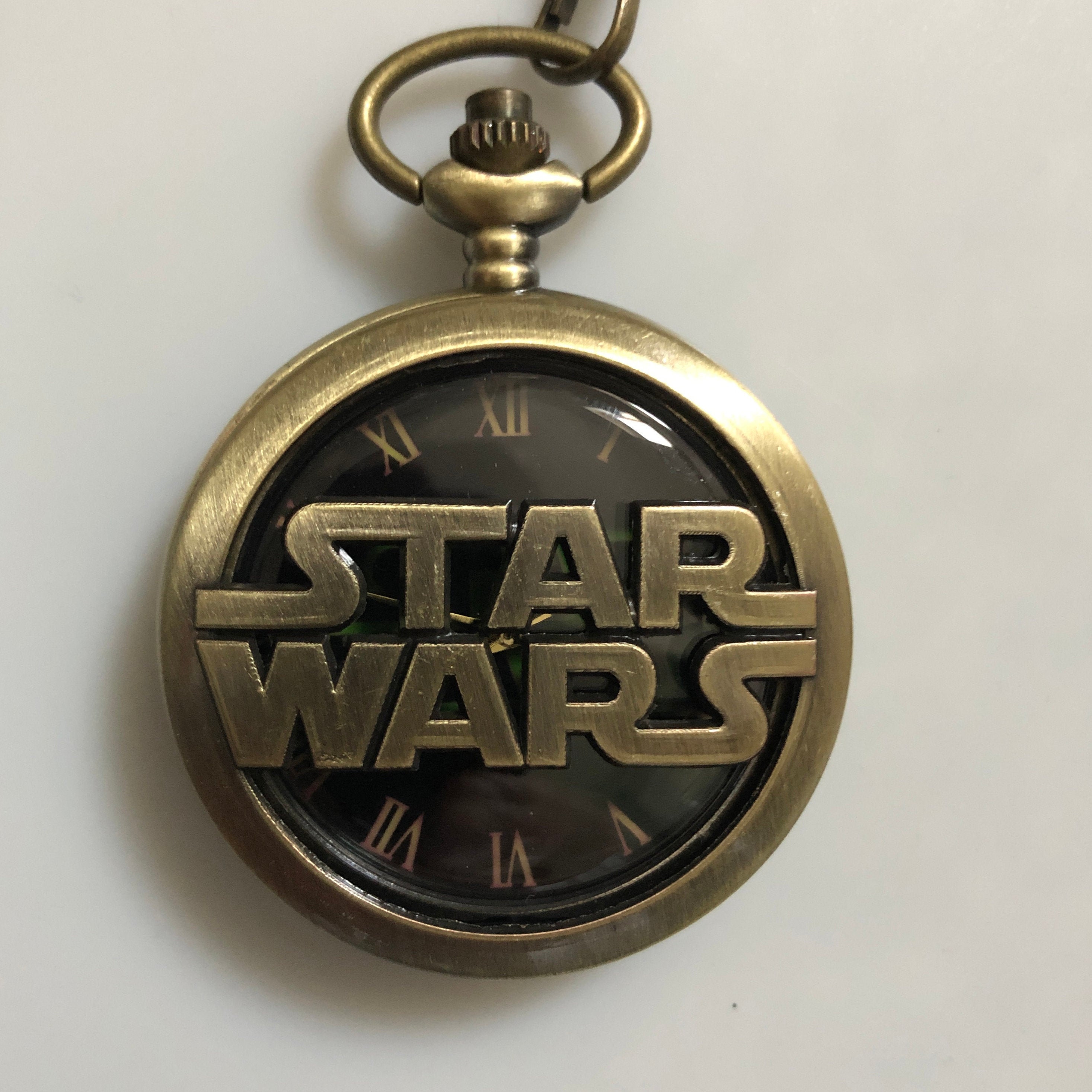 Star Wars Logo Bronze Plated Working Quartz Pocket Watch Etsy