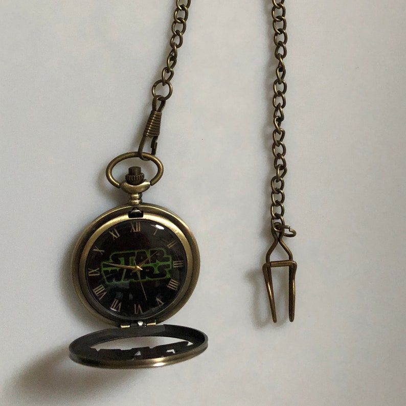 Star Wars logo bronze plated working quartz pocket watch image 2