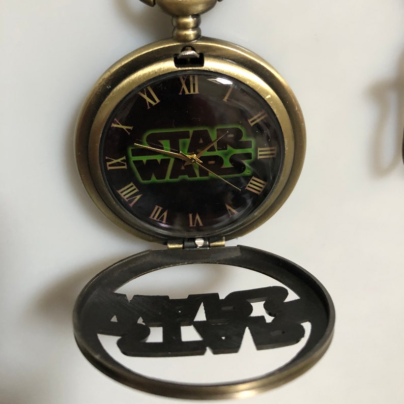 Star Wars logo bronze plated working quartz pocket watch image 3