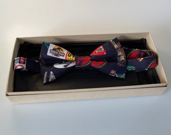 Jurassic Park handmade Men's Bow-tie pre-tied adjustable bow tie with T-Rex dinosaur patterned fabric