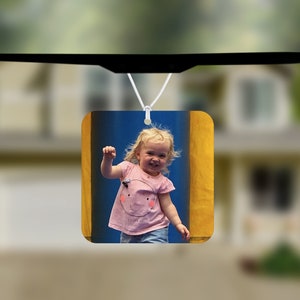 Personalized Photo Car Air Freshener: Double Sided Car Charm