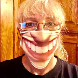 Funny Expression Face Mask: Washable Cotton-Polyester Mask