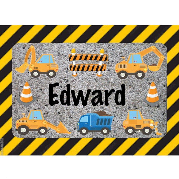 Personalized Puzzle, Kids Puzzles, Construction Trucks, Educational, Learning, Childs Game, Toy, Keepsake, Custom, Easy, Birthday Gift, Cute