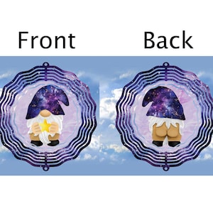 Celestial Gnome Wind Spinner: Weatherproof Garden Decor
