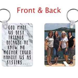 Funny Best Friend Keychain, Keepsake Keyring, Friendship Keychain, Best Friend Gift, Photo Keychain, Personalized Keyring, Custom Key Fob,