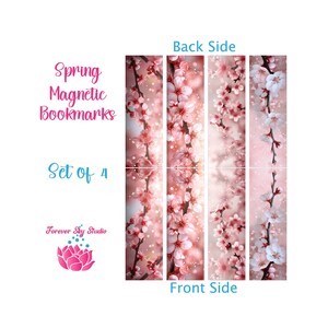 Magnetische bladwijzers lentebloem - cadeauset voor boekenliefhebber: 4 stuks