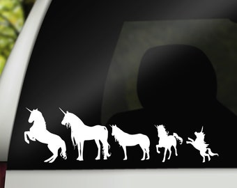 Unicorn Family, Car Window Decal, Car Family Decals, Car Accessories, Car Stickers, Family Sticker, Bumper Stickers, Unicorn Lovers Gift