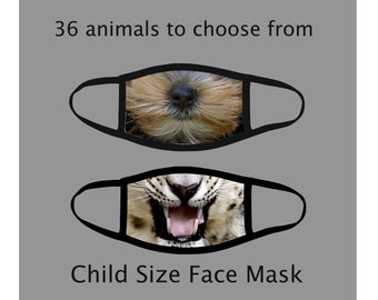 Childs Face Mask, Kids Protective Mask, Animal Face Masks, Washable Kids Mask, Breathable Kid Masks, Reusable Mask Kids, Small Face Mask