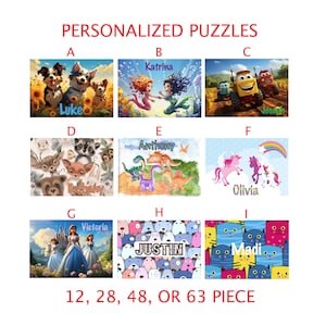 Rompecabezas personalizados, rompecabezas para niños, rompecabezas personalizado, regalo de Navidad, cumpleaños para niños, juegos, juguetes educativos, juegos de aprendizaje, cartón, fácil