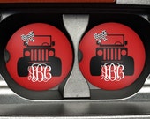 Car Coaster, Jeep Accessory, Jeep Girl, Car Accessory, Jeep Coaster, Monogram Car Coaster, Jeep Cup, Jeep Car Coaster, Cup Holder Coaster