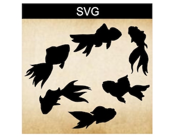 Goldfish SVG Bundle: Silhouette Clip Art for Crafts (Digital Download)