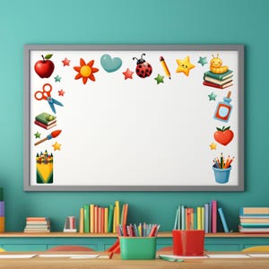 Classroom Icon Vinyl Decals: Teacher Wall Decor, Elementary School