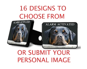 Personalized Dog Hitch Cover: 'Alarm Activated' Pet Lover Gift