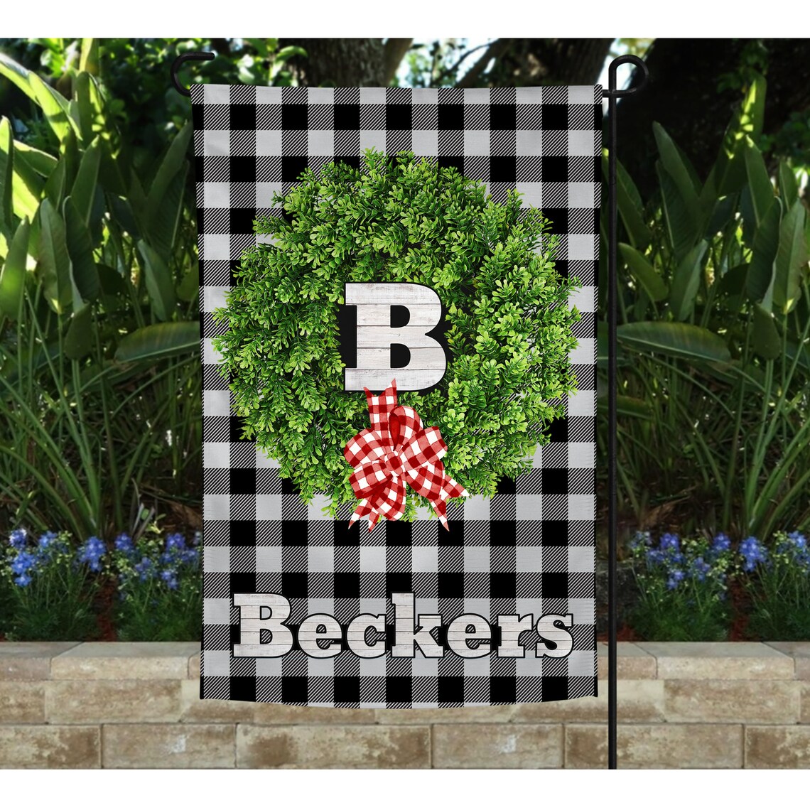 Monogramm Gartenflagge Gartenflagge Personalisierte Fahne | Etsy