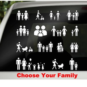 Personalized Family Car Decal: Vinyl Window Stickers, 20 Colors