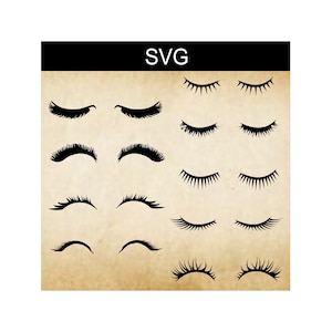Eyelash SVG Bundle: Silhouette Clip Art for DIY Crafts (Digital Download)