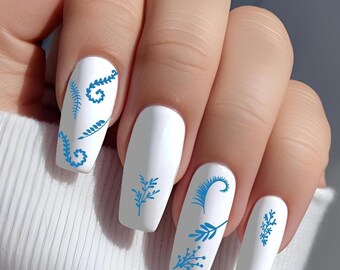 Boho Leaf Nail Art Decals: Waterslide Transfers, 126 Stickers