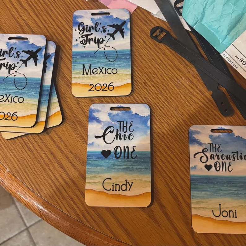 Personalized Girls Trip Luggage Tag, Custom Travel Bag Tags image 15