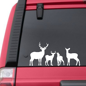 Deer Family Car Decal: Vinyl Window Sticker, Wildlife Lover Gift