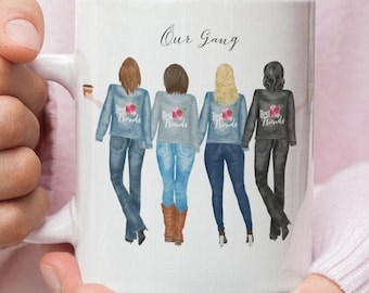 Personalized Best Friends Ceramic Mug, Custom Friendship Gift