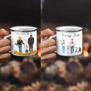 Personalized Family Camp Cup: Custom Enamel Camping Mug